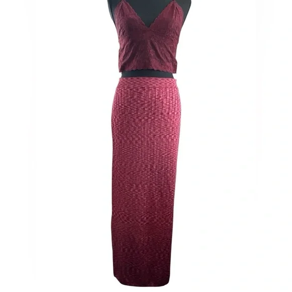 Free People Beach to Night Ribbed Sweater Knit Midi Skirt Size M - Picture 5 of 9